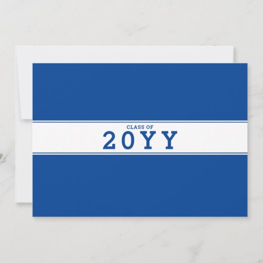 Sporty 5-Photo Deep Blue Afstuderen Invitation Aankondiging (Achterkant)