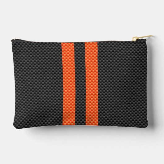 Sporty Accent Oranje Stripes Carbon Style Print Etui (Achterkant)