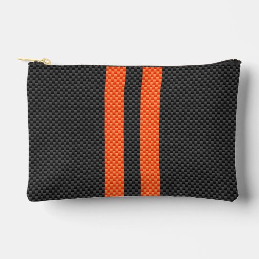 Sporty Accent Oranje Stripes Carbon Style Print Etui (Voorkant)