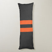 Sporty Accent Oranje Stripes Carbon Style Print Lichaamskussen (Achterkant (Verticaal))