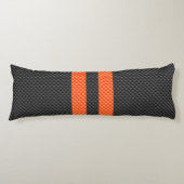 Sporty Accent Oranje Stripes Carbon Style Print Lichaamskussen (Voorkant)