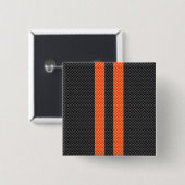 Sporty Accent Oranje Stripes Carbon Style Print Vierkante Button 5,1 Cm (Voorkant /achterkant)
