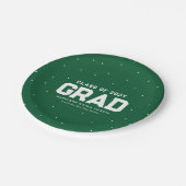 Sporty afstudeerder atlete green personalized afst papieren bordje (Gekanteld)