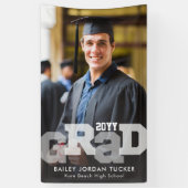 Sporty AFSTUDEERDER Overlay Photo Afstuderen Spandoek (Verticaal)