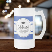 Sporty Afstuderen Modern Collegiate Blue Stripe Matglas Bierpul