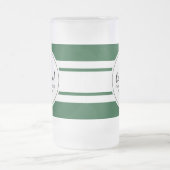 Sporty Afstuderen Modern Collegiate Green Stripe Matglas Bierpul (Center)
