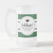 Sporty Afstuderen Modern Collegiate Green Stripe Matglas Bierpul (Links)