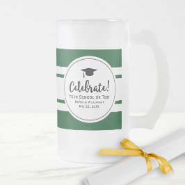 Sporty Afstuderen Modern Collegiate Green Stripe Matglas Bierpul