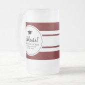 Sporty Afstuderen Modern Red Collegiate Stripe Matglas Bierpul (Voorkant links)