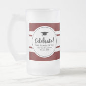 Sporty Afstuderen Modern Red Collegiate Stripe Matglas Bierpul (Links)