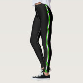 Sporty atletic stripe green white black leggings (Links)
