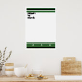 Sporty Bar Mitzvah Sign In Board - Green Black Poster (Keuken)