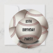 Sporty Baseball 85th Birthday Party Double Sided Kaart (Voorkant)