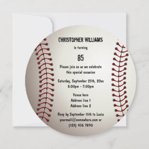 Sporty Baseball 85th Birthday Party Double Sided Kaart