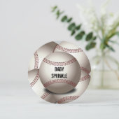 Sporty Baseball Baby Sprinkle Double Sided Kaart (Staand voorkant)