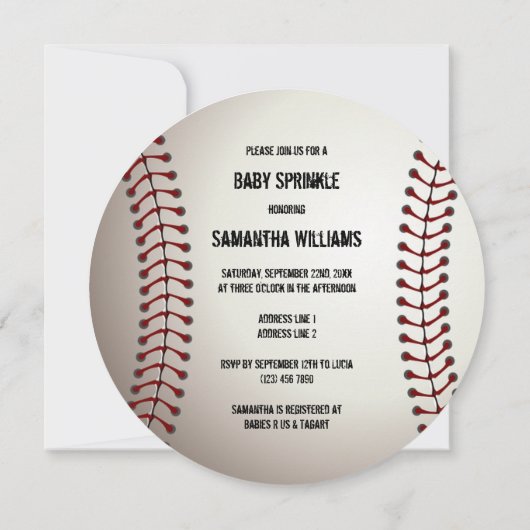 Sporty Baseball Baby Sprinkle Double Sided Kaart (Achterkant)