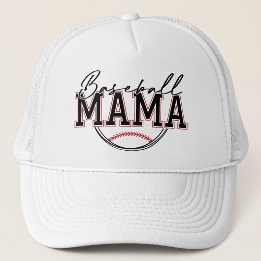 Sporty Baseball Mama Vibes Ball Cap Trucker Pet (Voorkant)