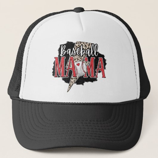 Sporty Baseball Mama Vibes Trucker Hat Pet (Voorkant)