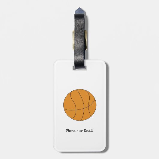 Sporty Basketball Bagagelabel (Achterkant verticaal)