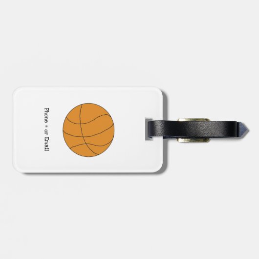 Sporty Basketball Bagagelabel (Achterkant horizontaal)