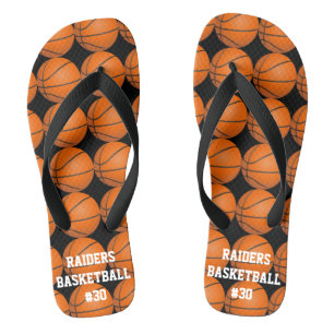 Sporty Basketball FlipFlops Team Player Name Teenslippers
