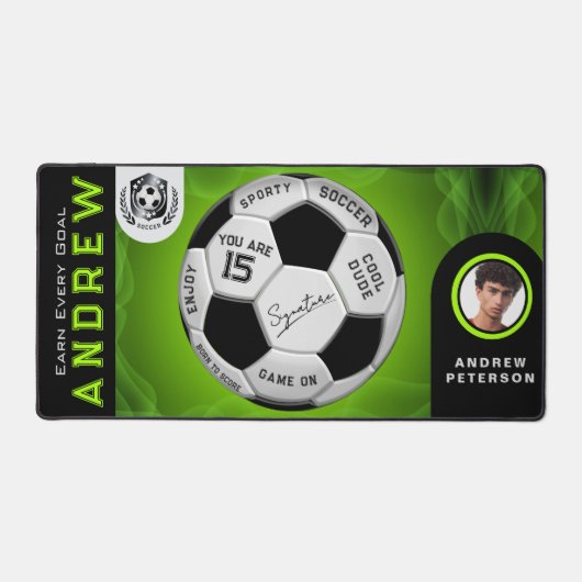 Sporty Birthday Gift For Men | Custom Soccer Bureaumat (Voorkant)