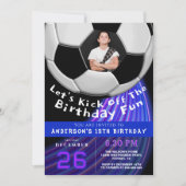 Sporty Birthday Photo Invitation For Boys  Kaart (Voorkant)