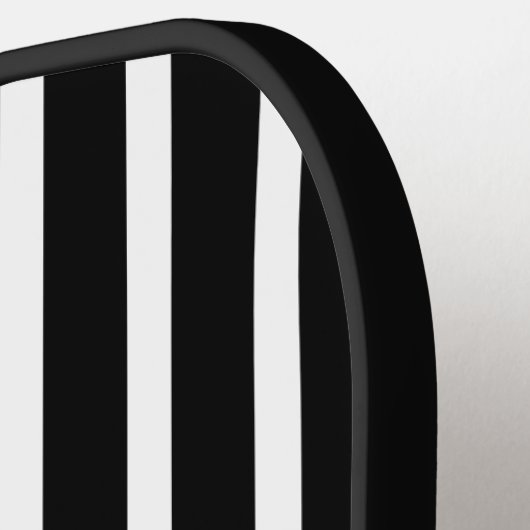 Sporty Black and White Stripes met monogram Pickleball Paddle (Links Detail)