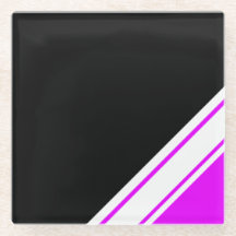 Sporty Black Bold Pink White Slant Racing Stripes