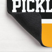 Sporty Block PICKLEBALL Text Yellow Black Stripes Muismat (Hoek)