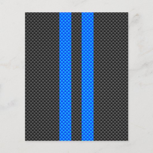 Sporty Blue Carbon Style tegen racestrepen Flyer (Voorkant)
