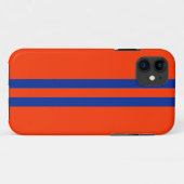 Sporty Blue en Oranje Stripes patroon Case-Mate iPhone Case (Achterkant (horizontaal))