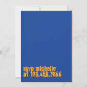 Sporty Blue en Oranje Typografie Afstudeerder Uitn Kaart (Achterkant)