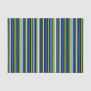 Sporty Blue Green Stripe-weefselpapier Tissuepapier