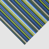 Sporty Blue Green Stripe-weefselpapier Tissuepapier (Detail)