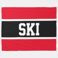 Sporty Bold Black White Bright Red SKI Stripes