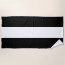 Sporty Bold Black White Wide Nautical Stripes Strandlaken