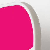 Sporty Bold Pink White Racing Stripes Text Pickleball Paddle (Links Detail)