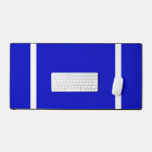 Sporty Bold Royal Blue White Edge End Zone Stripes Bureaumat (Keyboard & Muis)
