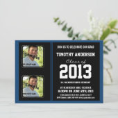 Sporty Boy Afstudeerder Black en Monaco Blue TWO-f Kaart (Staand voorkant)