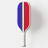 Sporty Bright Red White Blue Black races Pickleball Paddle (Links)