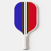 Sporty Bright Red White Blue Black races Pickleball Paddle (Achterkant)
