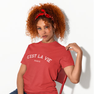 Sporty C'est La Vie Parijs Rood T-shirt