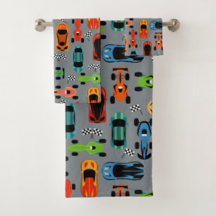 Sporty Colorful Racing Cars Kinder Bad Handdoek