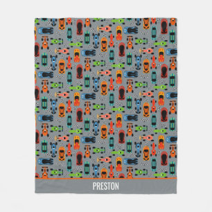 Sporty Colorful Racing Cars Kinder Fleece Deken