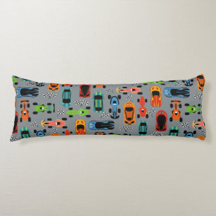 Sporty Colorful Racing Cars Kinder Lichaamskussen