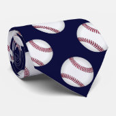 Sporty Dark Blue Baseball Stropdas (Opgerold)