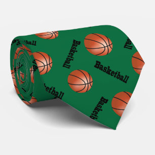 Sporty Dark Green Background   Basketball Stropdas