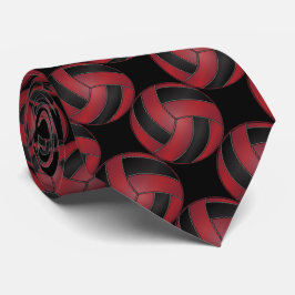 Sporty Dark Red en Black Volleyball Stropdas