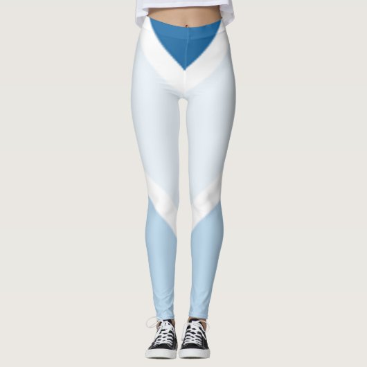 Sporty en Dynamic Blue Stripe Pattern Leggings (Voorkant)